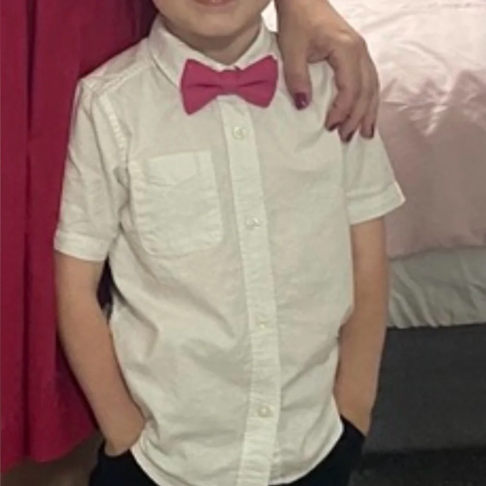 Kids Bow Ties in Magenta Pink and Black
